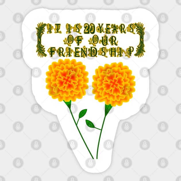 It Is 20 Years Of Our Friendship Sticker by MoMido